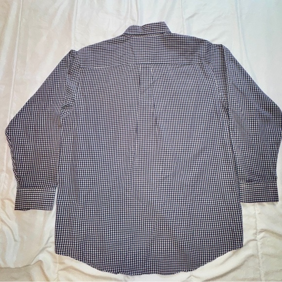 Orvis Navy and White Gingham Button-Down Shirt - Picture 3 of 3